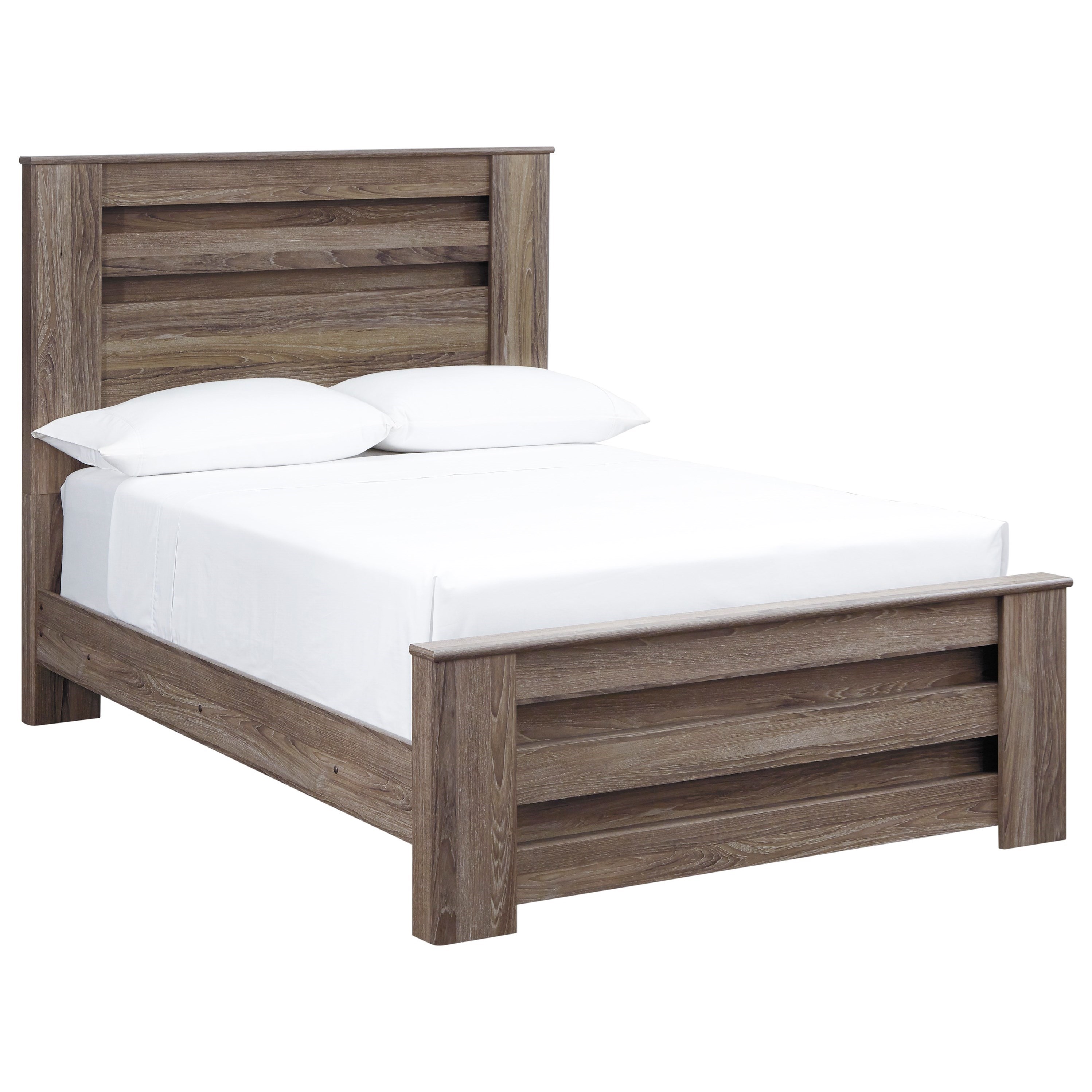 Signature Design by Ashley Zelen Full Panel Bed in Warm Gray Rustic